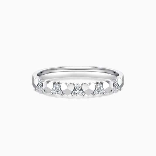 0.45 TCW Round Cut Moissanite Diamond Unique Wedding Band