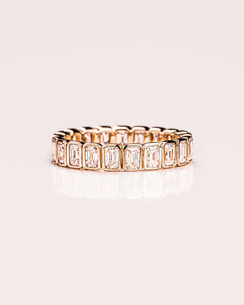 4.50 TCW Emerald Cut Lab Grown Diamond Wedding Band Gift For Her