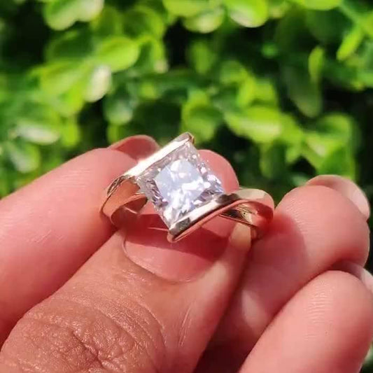 2.00 CT Princess Cut Moissanite Anniversary Ring