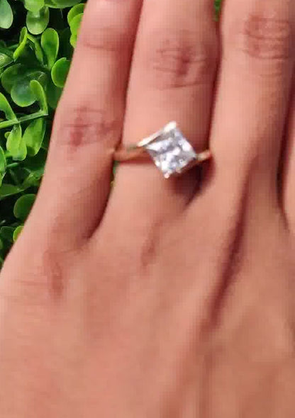 2.00 CT Princess Cut Moissanite Anniversary Ring