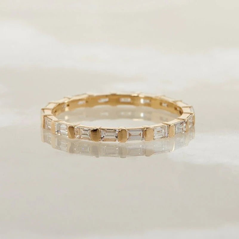 1.00 TCW  Baguette Cut Full Eternity Wedding Band for Women