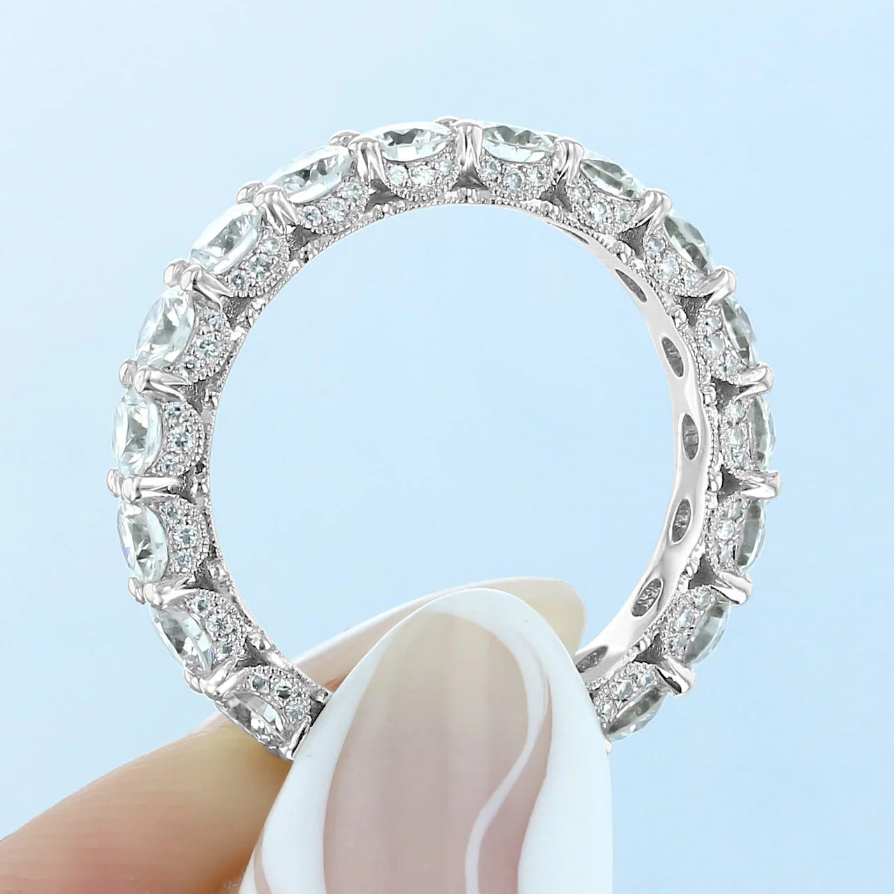 1.50 TCW Round Brilliant Cut Full Eternity Wedding Band