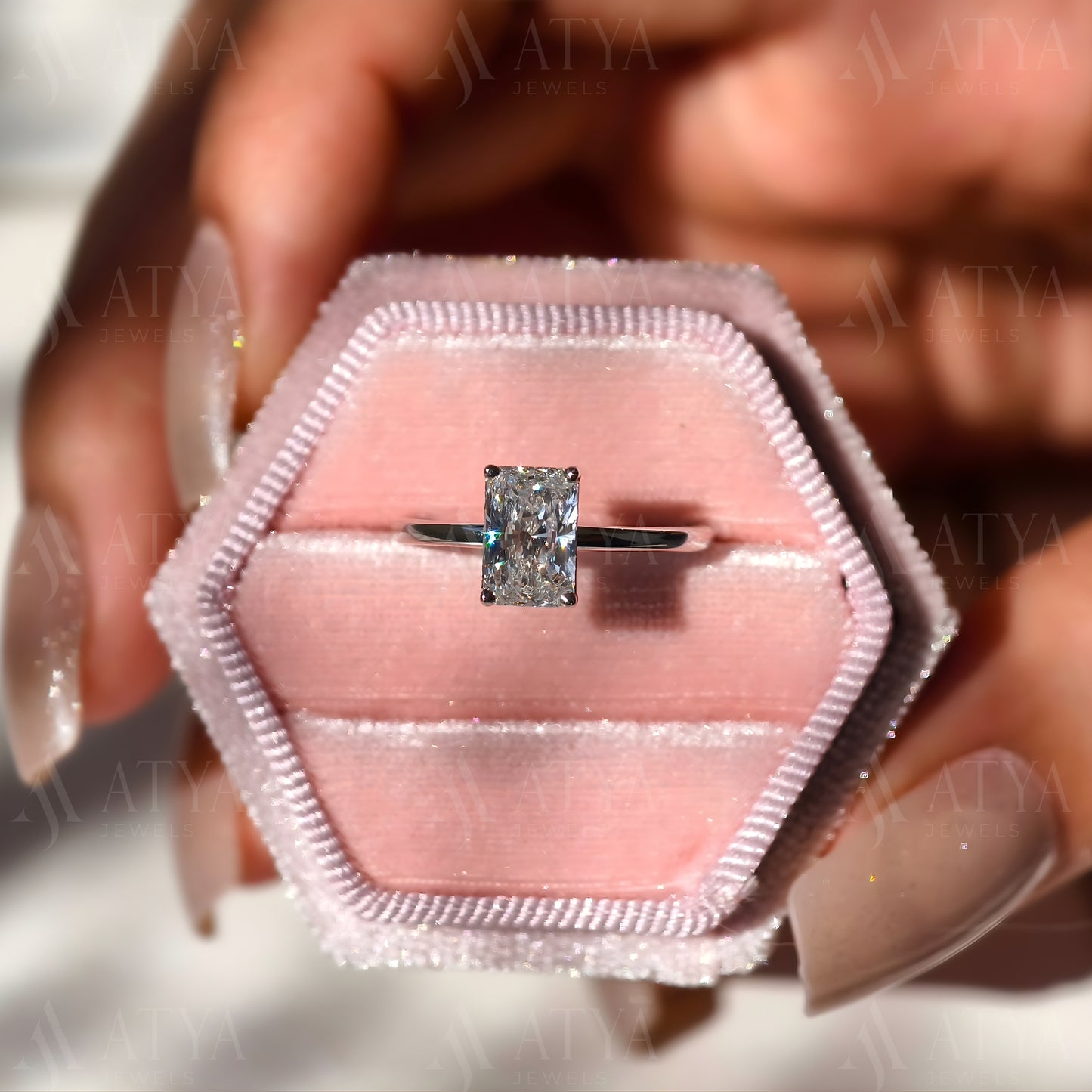 1.30 CT Radiant Cut IGI Certified Lab Grown Diamond Solitaire Engagement Ring For Women