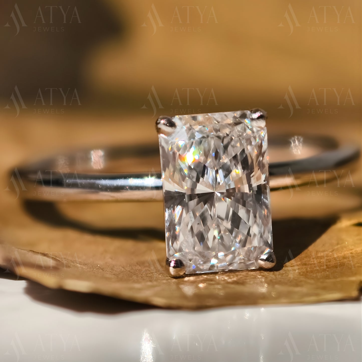 1.30 CT Radiant Cut IGI Certified Lab Grown Diamond Solitaire Engagement Ring For Women