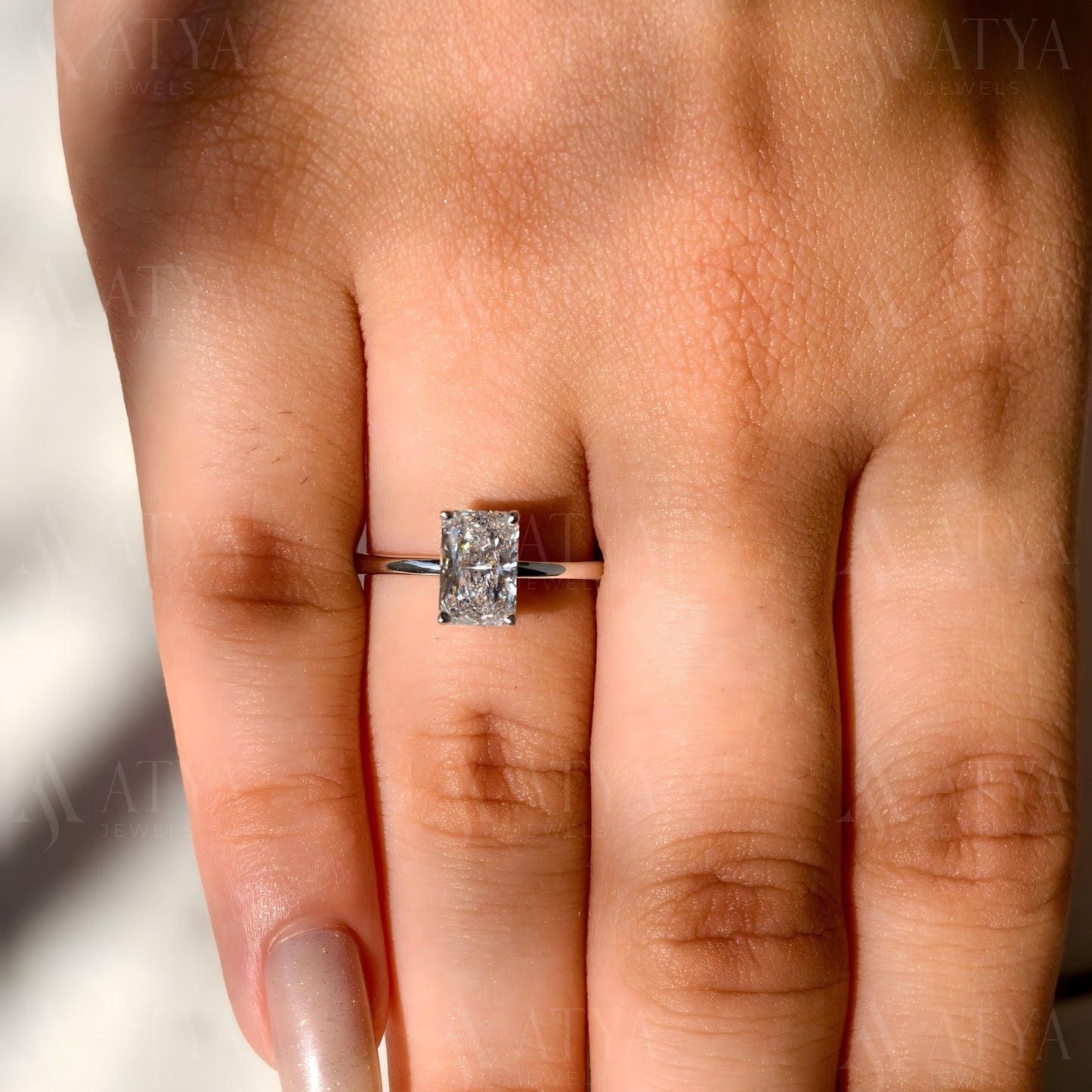 1.30 CT Radiant Cut IGI Certified Lab Grown Diamond Solitaire Engagement Ring For Women