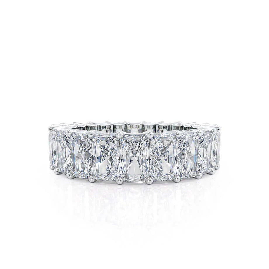 8.00 TCW Radiant Shaped Moissanite Full Eternity Style Wedding Band