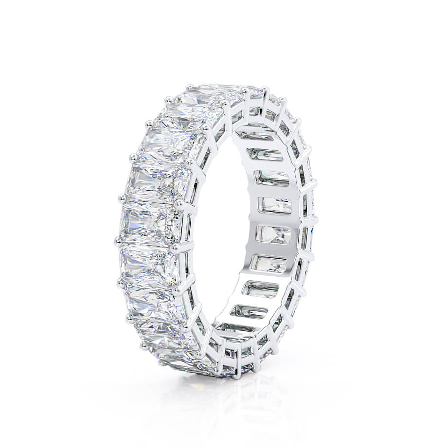 8.00 TCW Radiant Shaped Moissanite Full Eternity Style Wedding Band