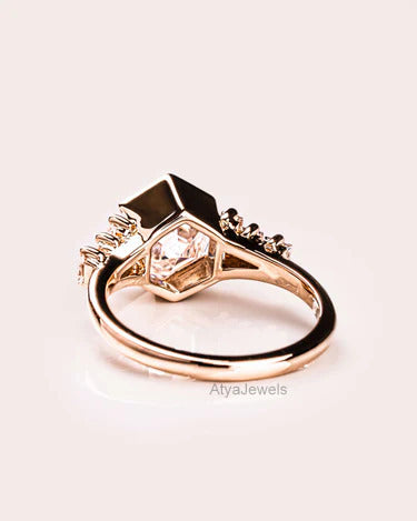 2.00 CT Asscher Cut Moissanite Engagement Ring