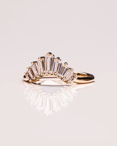 Unique Curved Baguette Cut Lab Grown Eternity Band Unique Wedding Band