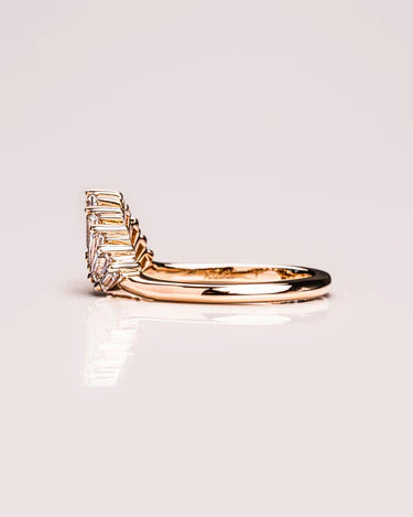 Unique Curved Baguette Cut Lab Grown Eternity Band Unique Wedding Band