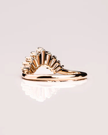 Unique Curved Baguette Cut Lab Grown Eternity Band Unique Wedding Band