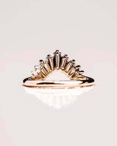 Unique Curved Baguette Cut Lab Grown Eternity Band Unique Wedding Band