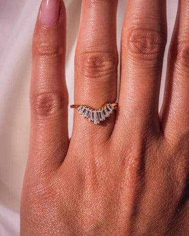 Unique Curved Baguette Cut Lab Grown Eternity Band Unique Wedding Band