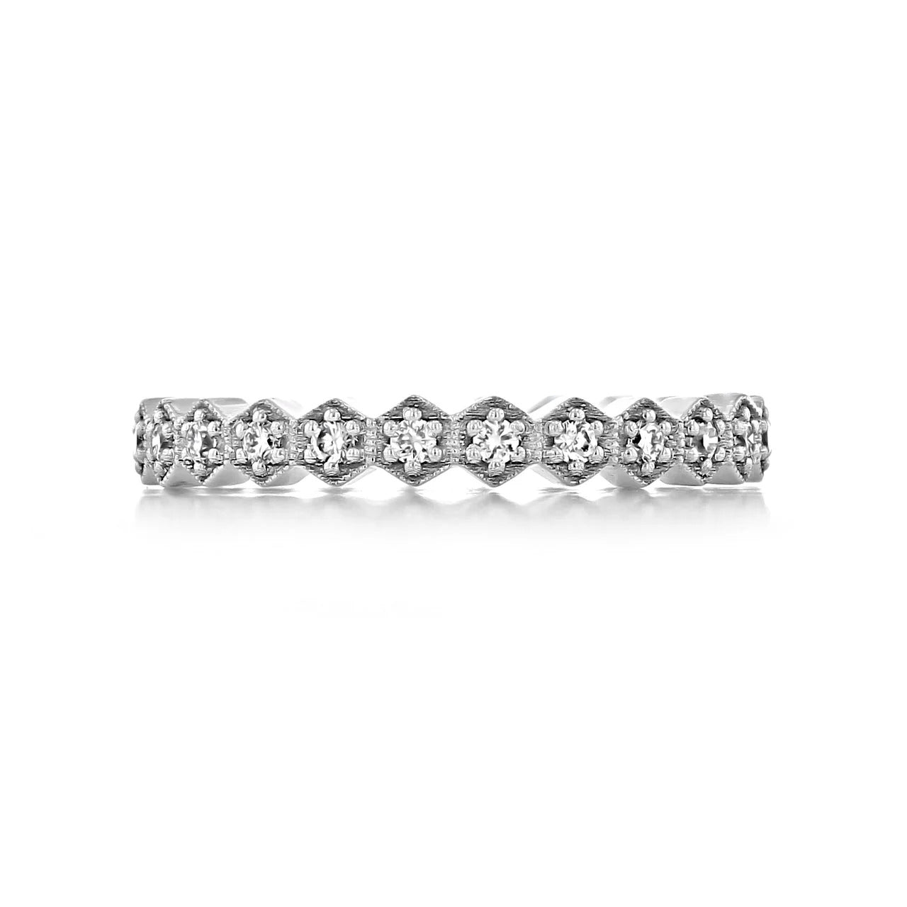 0.40 TCW Hexagonal Style Full Eternity Pave Setting Wedding Band