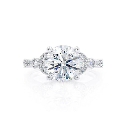 2.00 CT Round Cut Moissanite Engagement Ring