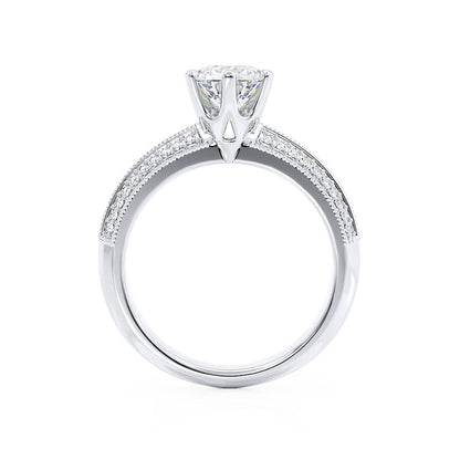 1.50 CT Round Cut Moissanite Engagement Ring