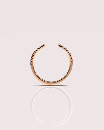 Unique Engagement Matching Ring 18K Solid Yellow Gold Eternity Bnad