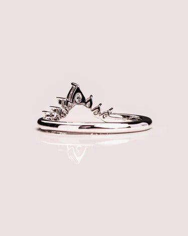 Pear Cut Curved Half Eternity Band 10K White Gold Promise Ring For Her