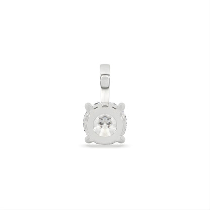 925 Silver Round Cut Moissanite Pendant In Basket Setting