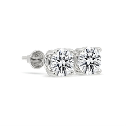 925 Silver Stud Earring Studded With 5 MM Round Cut Moissanite