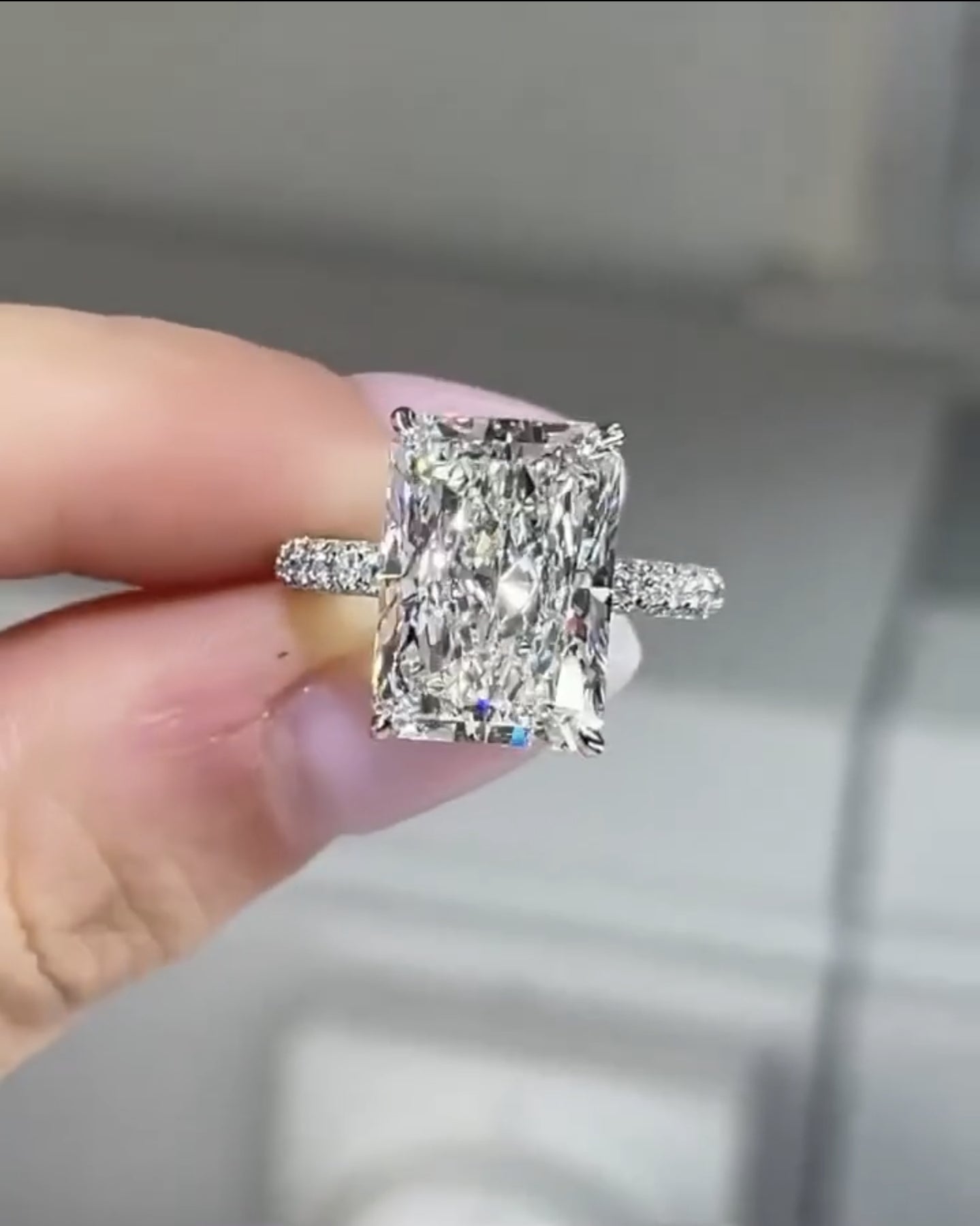 3.50 CT Radiant Cut Moissanite Engagement Ring