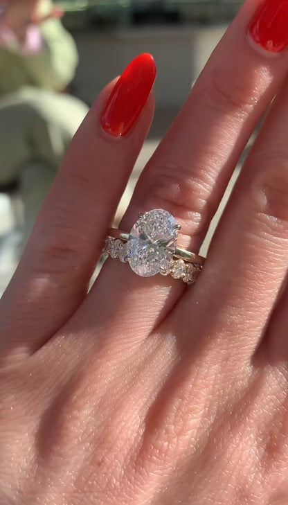 3.00 CT Oval Cut Moissanite Engagement Wedding Bridal Ring Sets