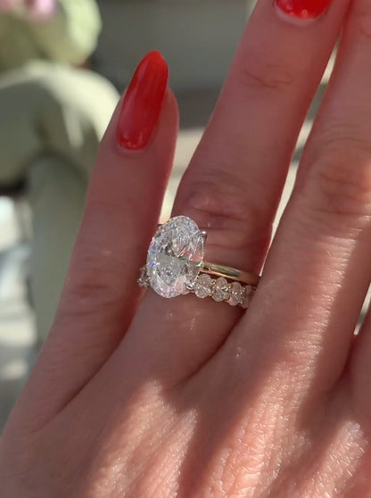 3.00 CT Oval Cut Moissanite Engagement Wedding Bridal Ring Sets