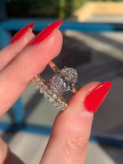 3.00 CT Oval Cut Moissanite Engagement Wedding Bridal Ring Sets