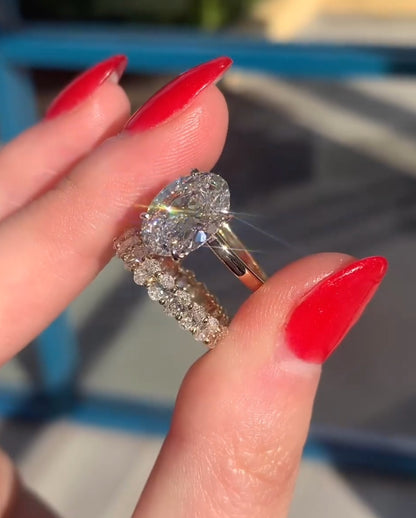3.00 CT Oval Cut Moissanite Engagement Wedding Bridal Ring Sets