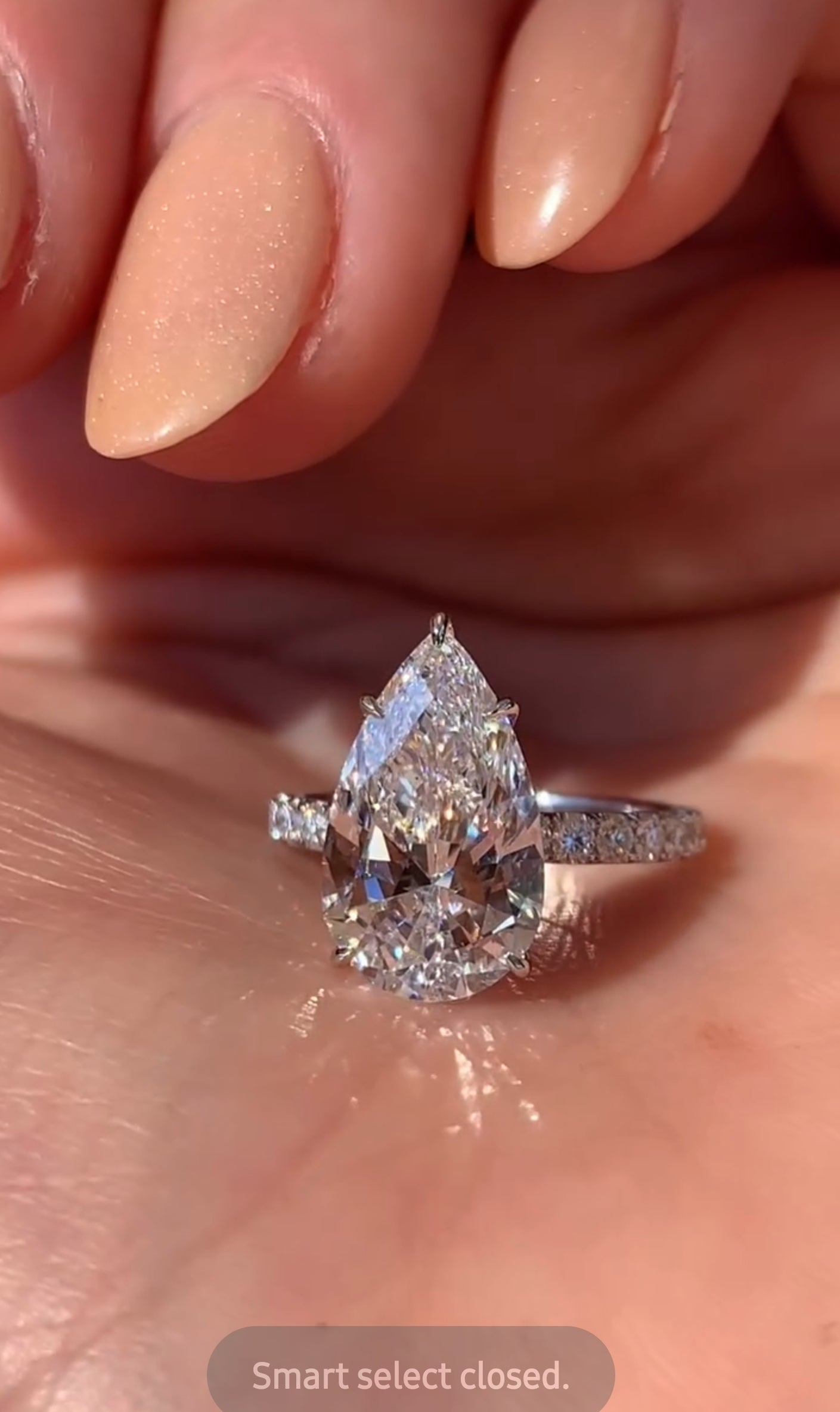 3.00 CT Pear Cut Moissanite Engagement Ring