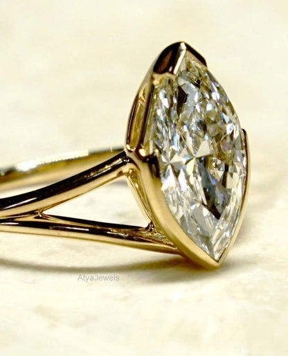 3.50 CT Marquise Cut Moissanite Anniversary Ring