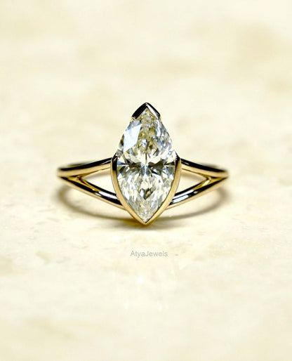 3.50 CT Marquise Cut Moissanite Anniversary Ring