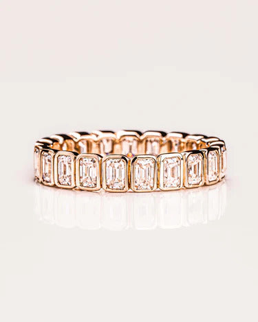 4.50 TCW Emerald Cut Lab Grown Diamond Wedding Band Gift For Her