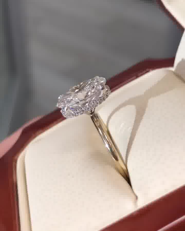 3.00  CT Oval Cut Moissanite Wedding Ring