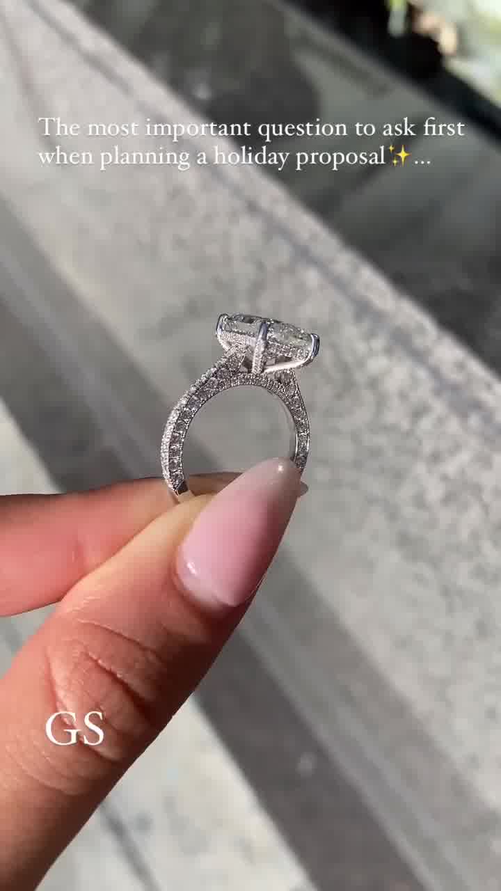 4.30 CT Radiant Cut Moissanite Engagement Ring