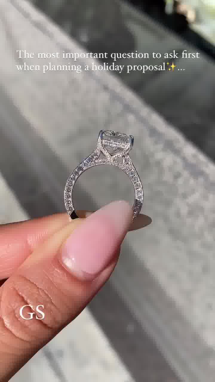 4.30 CT Radiant Cut Moissanite Engagement Ring