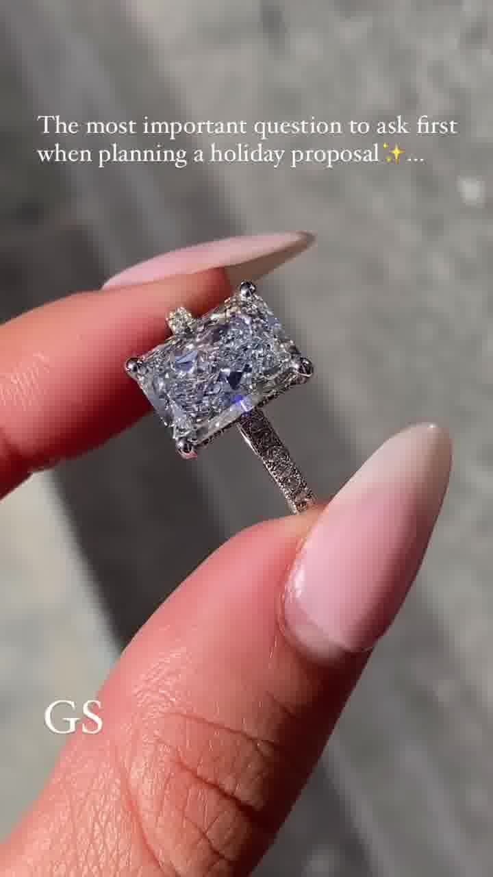 4.30 CT Radiant Cut Moissanite Engagement Ring