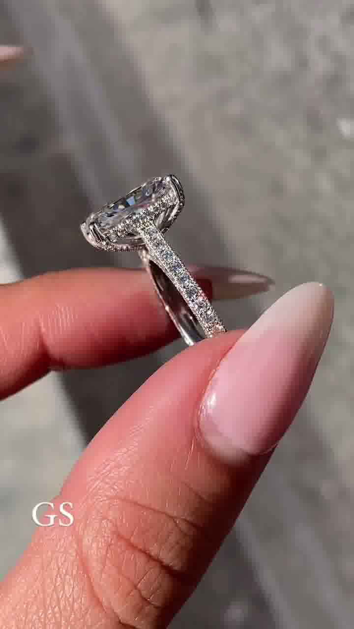 4.30 CT Radiant Cut Moissanite Engagement Ring