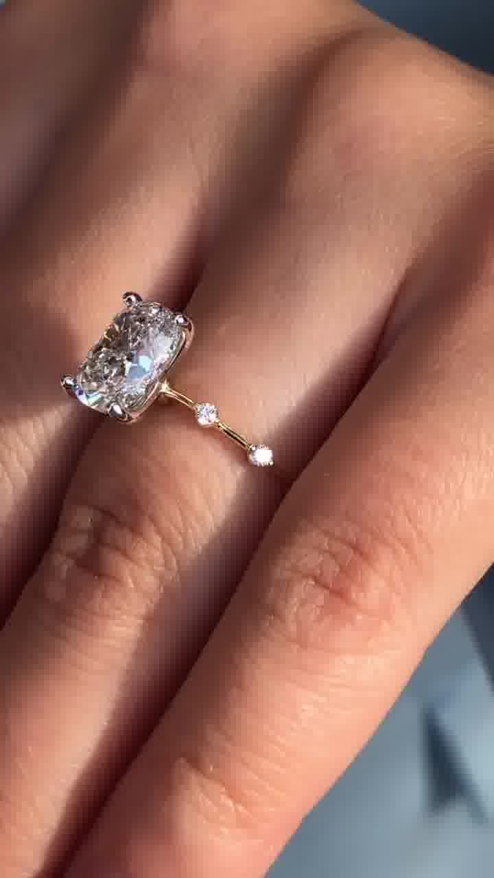 2.00 CT Cushion Cut Moissanite Engagement Ring