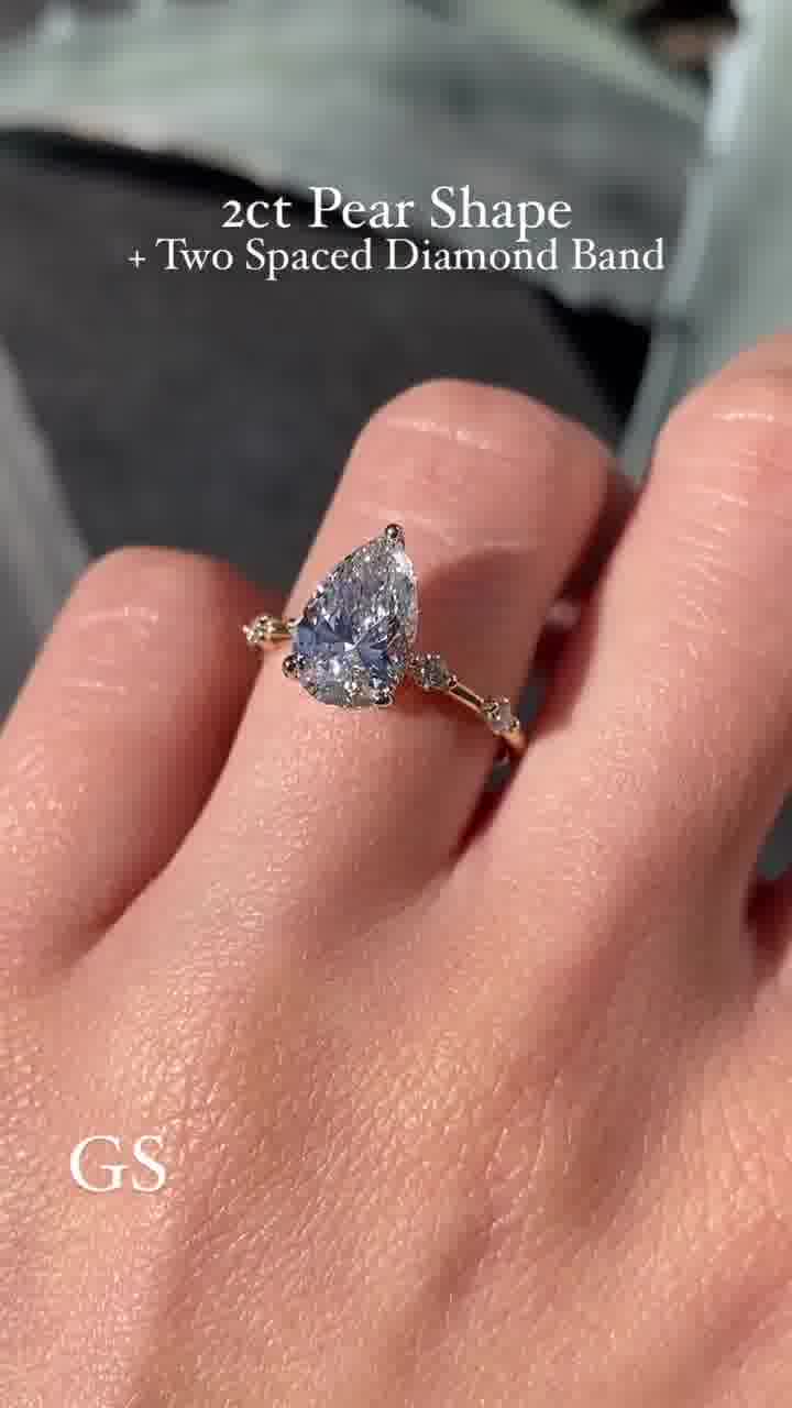 3.00 CT Pear Cut Moissanite Engagement Ring