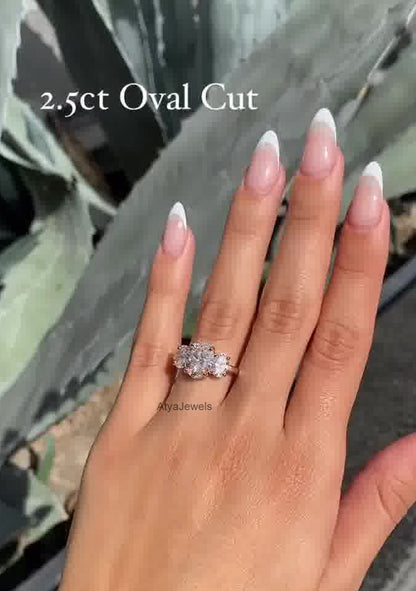 3.00 CT Oval Cut Moissanite Wedding Ring
