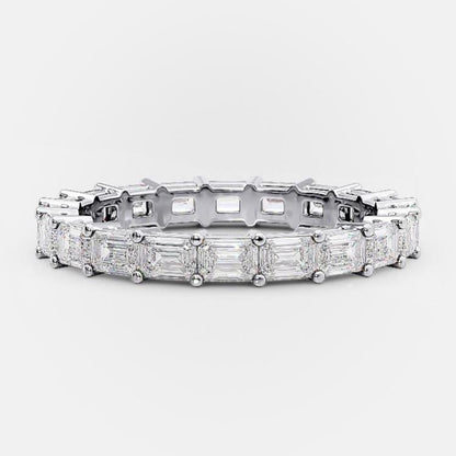2.50 TCW Emerald Cut Lab Grown Diamond Wedding Band Gift For Her