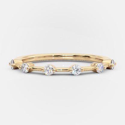 0.15 TCW Round Cut Lab Grown Diamond Wedding Band Gift For Her
