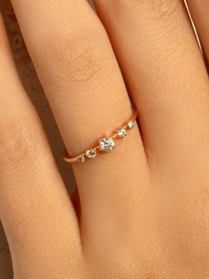 0.15 TCW  Round Brilliant Cut 6 Prong Perfect Wedding Band