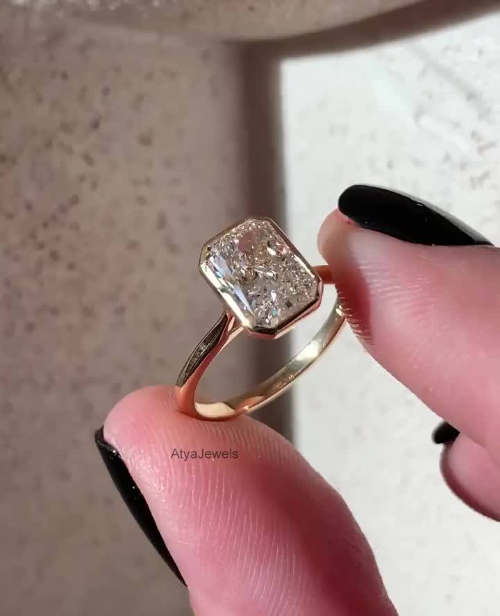 2.50 CT Radiant Cut Moissanite Wedding Ring