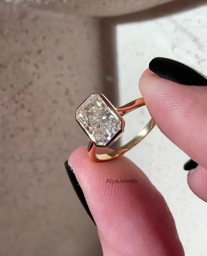 2.50 CT Radiant Cut Moissanite Wedding Ring