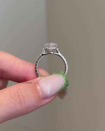 2.50 CT Cushion Cut Moissanite Anniversary Ring