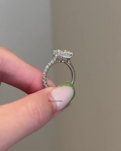 2.50 CT Cushion Cut Moissanite Anniversary Ring