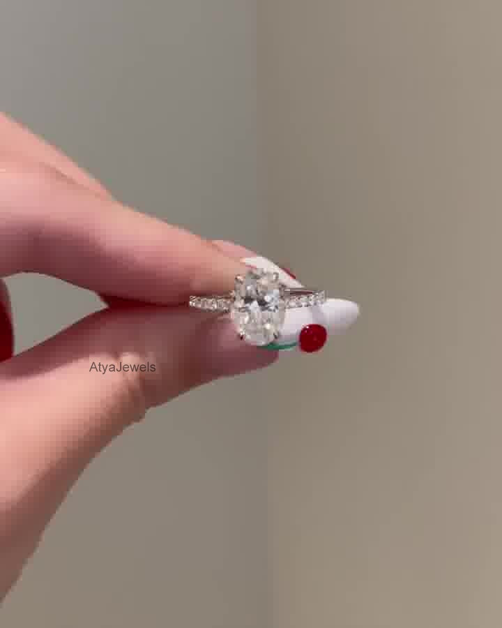 3.00 CT Oval Cut Moissanite Wedding Ring