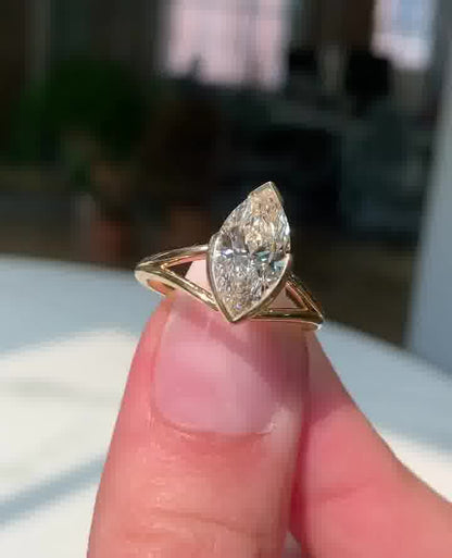 3.50 CT Marquise Cut Moissanite Anniversary Ring